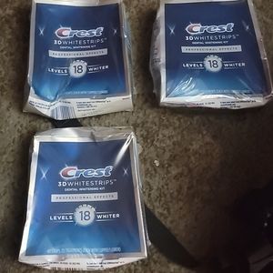 3 unopened boxes 3d white strips pro effects